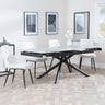 Apollo Grey Ceramic Extending Dining Set - Darwin Cream Fabric Dining Chair-2