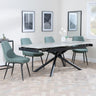 Apollo Grey Ceramic Extending Dining Set - Darwin Green Fabric Dining Chair-5