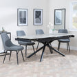 Apollo Grey Ceramic Extending Dining Set - Darwin Grey Fabric Dining Chair