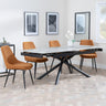 Apollo Grey Ceramic Extending Dining Set - Darwin Orange Fabric Dining Chair-4
