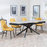 Apollo Grey Ceramic Extending Dining Set - Darwin Yellow Fabric Dining Chair-3