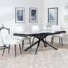 Apollo Grey Ceramic Extending Dining Set - Peyton Cream Fabric Dining Chair-4
