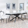 Apollo Grey Ceramic Extending Dining Set - Peyton Cream Fabric Dining Chair-4