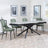 Apollo Grey Ceramic Extending Dining Set - Peyton Green Fabric Dining Chair-2