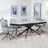 Apollo Grey Ceramic Extending Dining Set - Theo Dark Grey Fabric Swivel Dining Chair-2