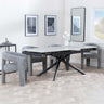 Apollo Grey Ceramic Extending Dining Set - Kiefer Grey Boucle Fabric Dining Chair-2
