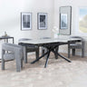 Apollo Grey Ceramic Extending Dining Set - Kiefer Grey Boucle Fabric Dining Chair