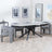 Apollo Grey Ceramic Extending Dining Set - Kiefer Grey Boucle Fabric Dining Chair-2
