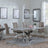Lisbon Grey Marble and Chrome Dining Set - Jamison Beige Faux Leather Dining Chair-3