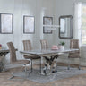 Lisbon Grey Marble and Chrome Dining Set - Jamison Beige Faux Leather Dining Chair-3