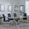 Lisbon Grey Marble and Chrome Dining Set - Jamison Black Faux Leather Dining Chair-2