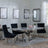 Lisbon Grey Marble and Chrome Dining Set - Knocker Back Black Velvet Fabric Dining Chair with Chrome Legs-3