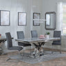Lisbon Grey Marble and Chrome Dining Set - Roma Grey Faux Leather Dining Chair-3