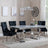 Glacier Grey Marble and Chrome Dining Set - Knocker Back Black Velvet Fabric Dining Chair with Chrome Legs-3