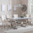 Glacier Grey Marble and Chrome Dining Set - Knocker Back Champagne Velvet Fabric Dining Chair with Chrome Legs-4
