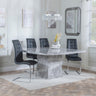 Turin Grey Marble Square Dining Set - Jamison Black Faux Leather Dining Chair-3