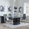 Naples Black Marble Dining Set - Jamison Grey Faux Leather Dining Chair-2