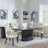 Naples Black Marble Dining Set - Mimi Cream Leather Dining Chair