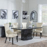 Naples Black Marble Dining Set - Mimi Cream Leather Dining Chair-2