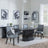 Naples Black Marble Dining Set - Paris Grey Leather Dining Chair with Black Legs-3