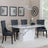 Naples White Marble Dining Set - Carmela Black Leather Dining Chair-2