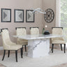 Naples White Marble Dining Set - Carmela Cream Leather Dining Chair-3