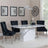 Naples White Marble Dining Set - Knocker Back Black Velvet Fabric Dining Chair with Chrome Legs-3