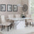 Naples White Marble Dining Set - Knocker Back Champagne Velvet Fabric Dining Chair with Black Wooden Legs-4
