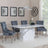 Naples White Marble Dining Set - Knocker Back Grey Velvet Fabric Dining Chair with Chrome Legs-3