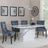 Naples White Marble Dining Set - Lion Knocker Back Grey Velvet Fabric Dining Chair with Black Wooden Legs-2