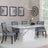 Naples White Marble Dining Set - Paris Grey Leather Dining Chair with Black Legs-3