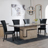Venice Cream Marble Dining Set - Cadiz Black Leather Dining Chair-2