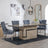 Venice Cream Marble Dining Set - Knocker Back Grey Velvet Fabric Dining Chair with Chrome Legs-3