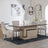 Venice Cream Marble Dining Set - Lion Knocker Back Champagne Velvet Fabric Dining Chair with Chrome Legs-2