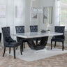 Madrid White Marble Dining Set - Carmela Cream Leather Dining Chair-3