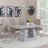 Milan Grey Marble Dining Set - Jamison Beige Faux Leather Dining Chair-3