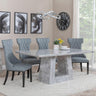 Milan Grey Marble Dining Set - Mimi Grey Leather Dining Chair-3