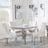 Louis 4 Seater Grey Marble and Chrome Square Dining Set - 4 Knocker Back Champagne Velvet Fabric Dining Chair with Chrome Legs-4