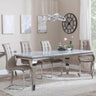 Louis Grey Marble and Chrome Dining Set - Jamison Beige Faux Leather Dining Chair-3