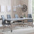 Louis Grey Marble and Chrome Dining Set - Jamison Grey Faux Leather Dining Chair-2