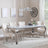 Louis Grey Marble and Chrome Dining Set - Knocker Back Champagne Velvet Fabric Dining Chair with Chrome Legs-4