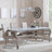 Louis Grey Marble and Chrome Dining Set - Roma Beige Faux Leather Dining Chair-2