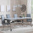 Louis Grey Marble and Chrome Dining Set - Roma Grey Faux Leather Dining Chair