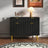 Ridged Black and Gold 2 Door Medium Sideboard - 100cm-3