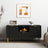 Clearance - Ridged Black and Gold Storage TV Unit-3