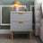 Ridged Grey and Gold 2 Drawer Bedside Table-2