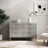 Ridged Grey and Gold 6 Drawer Wide Chest-2