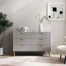 Ridged Grey and Gold 6 Drawer Wide Chest-2