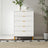 Clearance - Ridged White and Gold 5 Drawer Chest-2
