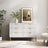 Ridged White and Gold 6 Drawer Wide Chest